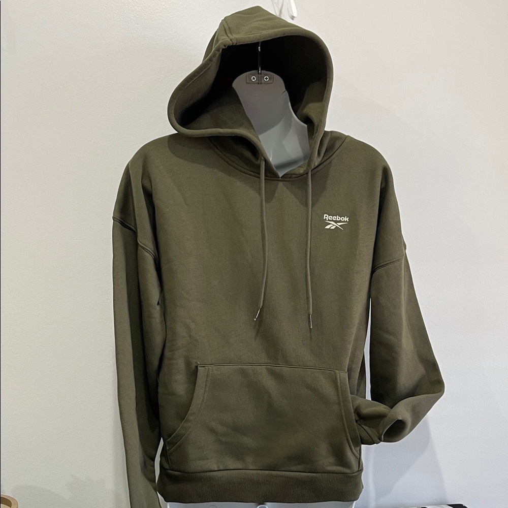 NWT Reebok RI Army Green Fleece Training Hoodi w/ Kangaroo Pouch, Size Sm or Med